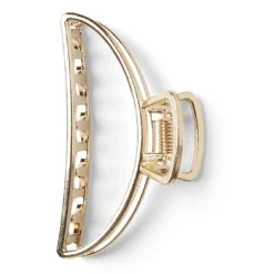 Gifi Beauté^Pince cheveux crabe doré brillant arrondie L8cm