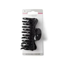 Gifi Beauté^Pince cheveux crabe noir brillant L9cm