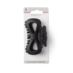 Gifi Beauté^Pince cheveux crabe noir mat noeud L9cm