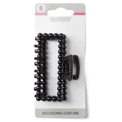 Gifi Beauté^Pince cheveux crabe noir brillant rectangulaire L8cm