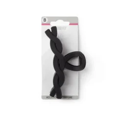 Gifi Beauté^Pince cheveux crocodile noir mat effet torsadé L11cm