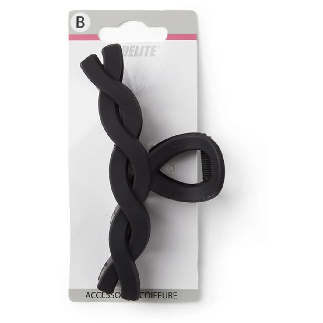 Gifi Beauté^Pince cheveux crocodile noir mat effet torsadé L11cm