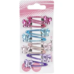 Gifi Beauté^Pince clic clac papillon x8 en plastique