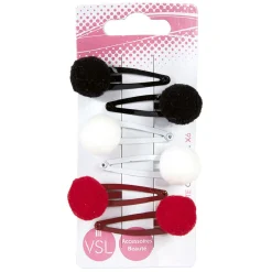 Gifi Beauté^Pince clic clac pompon x6 en plastique
