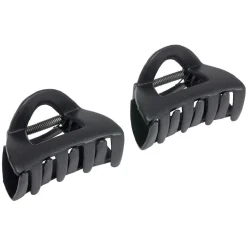 Gifi Beauté^Pince crabe en plastique ajouré noir x2