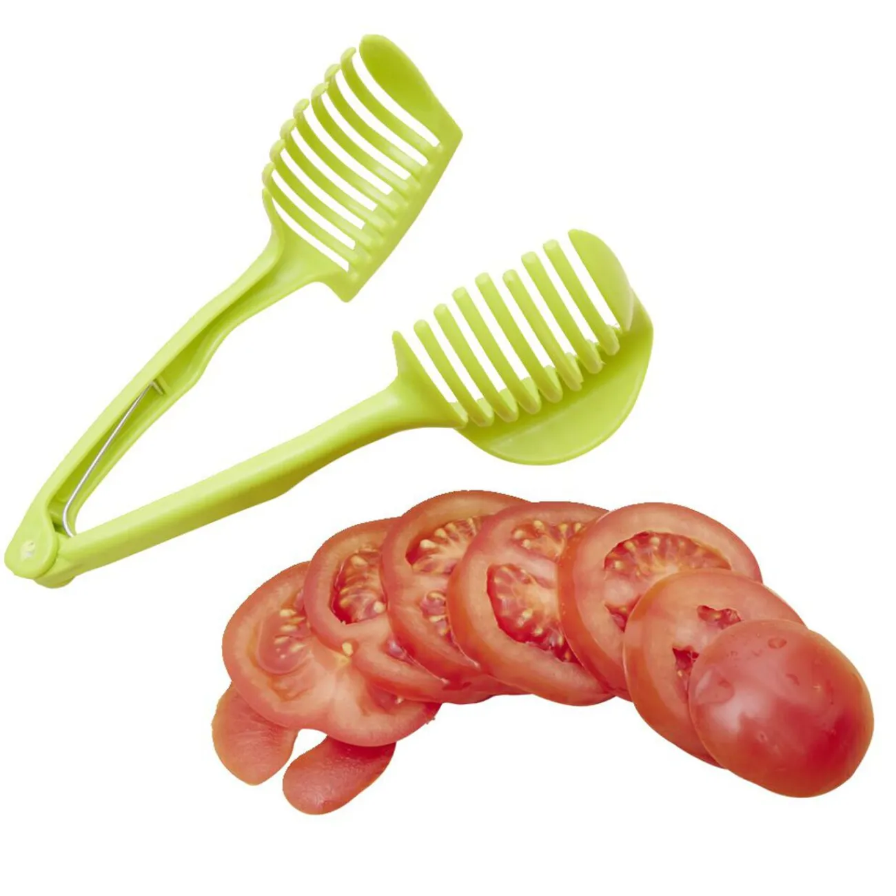 Gifi Pince découpe légumes plastique vert L18,5cm