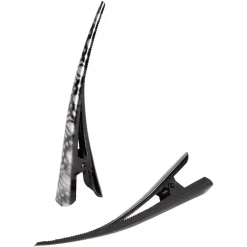 Gifi Beauté^Pince Ibis métal uni et imprimé noir gris L13 cm x2