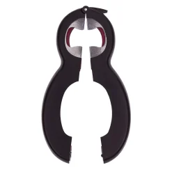 Gifi Pince multifonction 6en1 ouvre bouteille et bocal noir et rouge