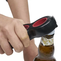 Gifi Pince multifonction 6en1 ouvre bouteille et bocal noir et rouge