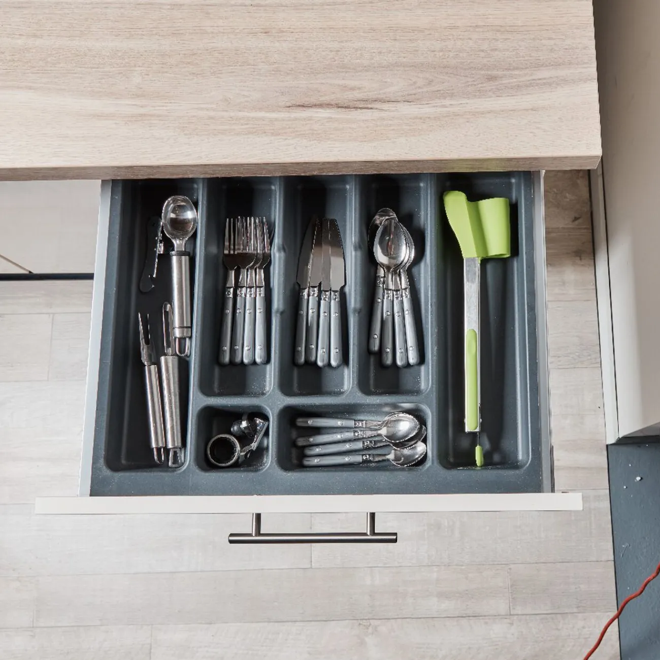 Gifi Pince spatule 2 en 1 inox silicone vert