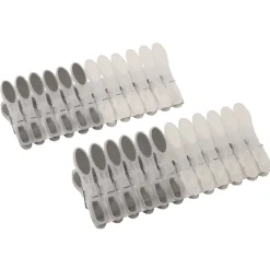 Gifi Entretien Du Linge|Pinces à linge gris et blanc x 24