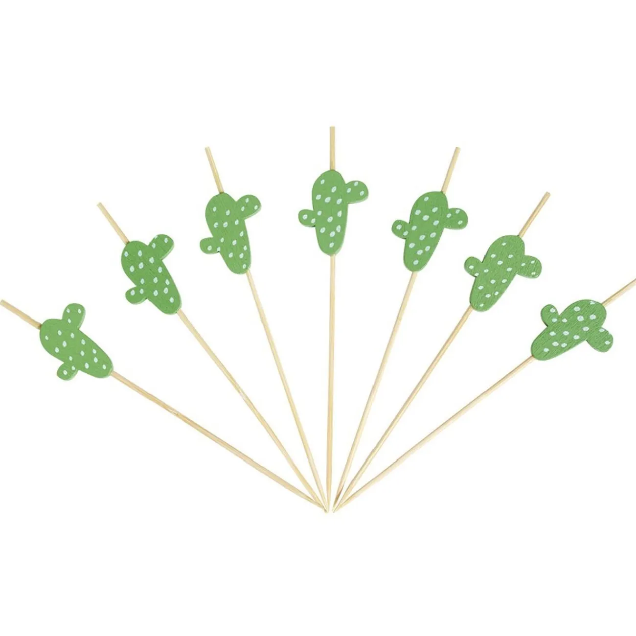 Gifi Pique pour apéritif décor pastéque, ananas, cactus ou flamand rose en bambou x30