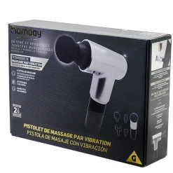 Gifi Bien-Être^Pistolet de massage par vibration Homday Care sans fil blanc et noir