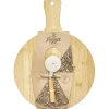 Gifi Planche à découper 6 parts en bambou Ø32cm avec roulette à pizza