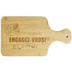 Gifi Planche à découper bambou Engagez-vous ! 33x18,5cm
