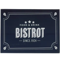 Gifi Planche à découper en verre design Bistrot noir blanc