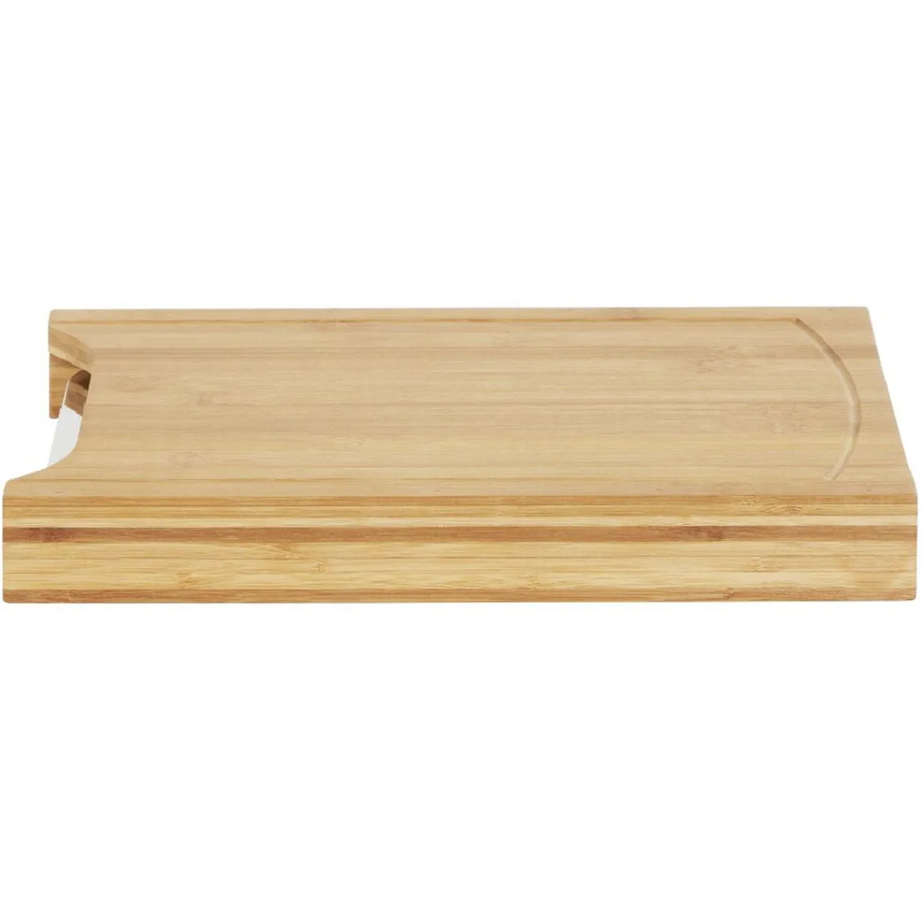 Gifi Planche à decouper en bambou avec bac récupérateur inox