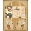 Gifi Planche à servir en bambou Ø25cm avec accessoires pour fromage x2