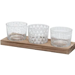 Gifi Planche bois apéritif avec 3 coupelles