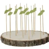Gifi Planche support à pics apéritifs ronde en bois déco feuille
