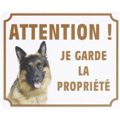 Gifi Colle Et Adhésif^Plaque signalétique "Attention chien, je garde la propriété" - 24x20cm