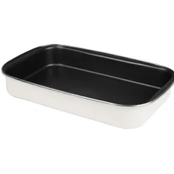 Gifi Plat à four acier émaillé beige 40,5x25 cm