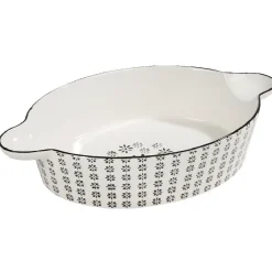 Gifi Plat à four blanc et noir Jaya bohème