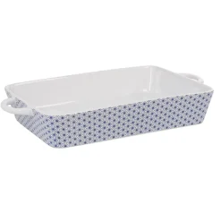 Gifi Plat à four design géométrique bleu et blanc