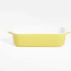 Gifi Plat à four en grès blanc et jaune 24x13,6xH5,5cm