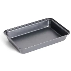 Gifi Plat à four en métal noir 30x20xH4,8cm