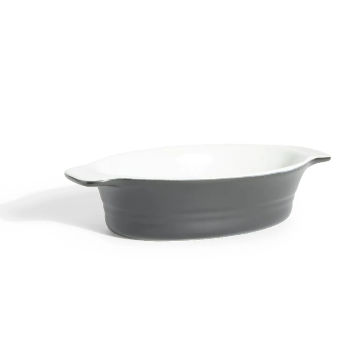 Gifi Plat à four ovale en céramique noir 13,5x17xH5cm