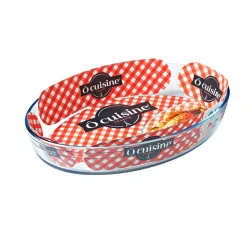 Gifi Plat à four ovale en verre extra résistant