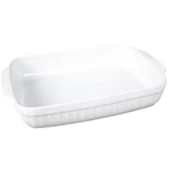 Gifi Plat à four rectangulaire en céramique blanc 36x24,2xH.6,2 cm