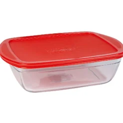 Gifi Plat à four rectangulaire en verre avec couvercle