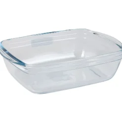 Gifi Plat à four rectangulaire en verre avec couvercle