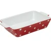 Gifi Plat à four rectangulaire rouge à pois blancs