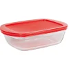 Gifi Plat à four rectangulaire en verre couvercle plastique
