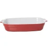 Gifi Plat à four rectangulaire rouge blanc grand format