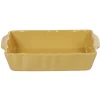 Gifi Plat à four rectangulaire jaune moutarde en grès
