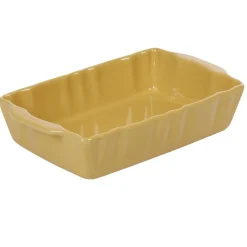 Gifi Plat à four rectangulaire jaune moutarde en grès