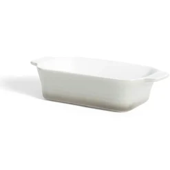 Gifi Plat à four rectangulaire en céramique gris 21,5x11xH5cm