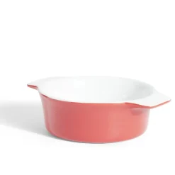 Gifi Plat à four rond en céramique rouge 13,5x17xH5cm