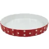 Gifi Plat à four rond rouge à pois blancs