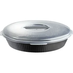 Gifi Plat à gâteau transportable forme rond gris