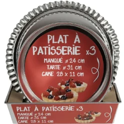 Gifi Plat à pâtisserie x3