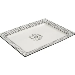 Gifi Plat à servir blanc et noir Jaya bohème