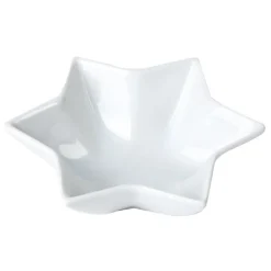 Gifi Plat apéritif porcelaine blanc 10x10xH.3,5 cm
