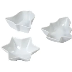 Gifi Plat apéritif porcelaine blanc 10x10xH.3,5 cm