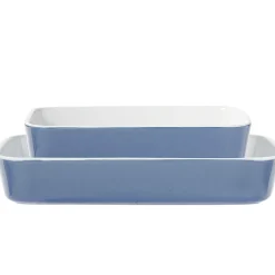 Gifi Plat cuisson rectangulaire exterieur bleu interieur blanc 1L 2L x2