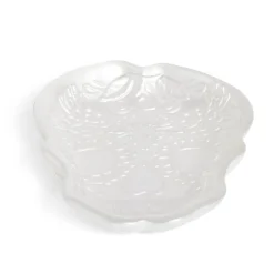 Gifi Plat Halloween tête de mort mexicaine en verre blanc 15x11xH2cm